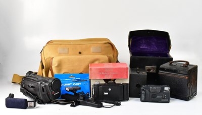 Lot 384 - A Kodak Hawkeye Mod Cc box camera, a boxed...