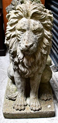 Lot 141 - A large pair of reconstituted stone garden...