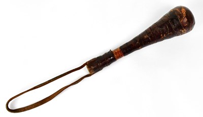 Lot 339 - An Irish wooden cosh, wrapped in leather with...