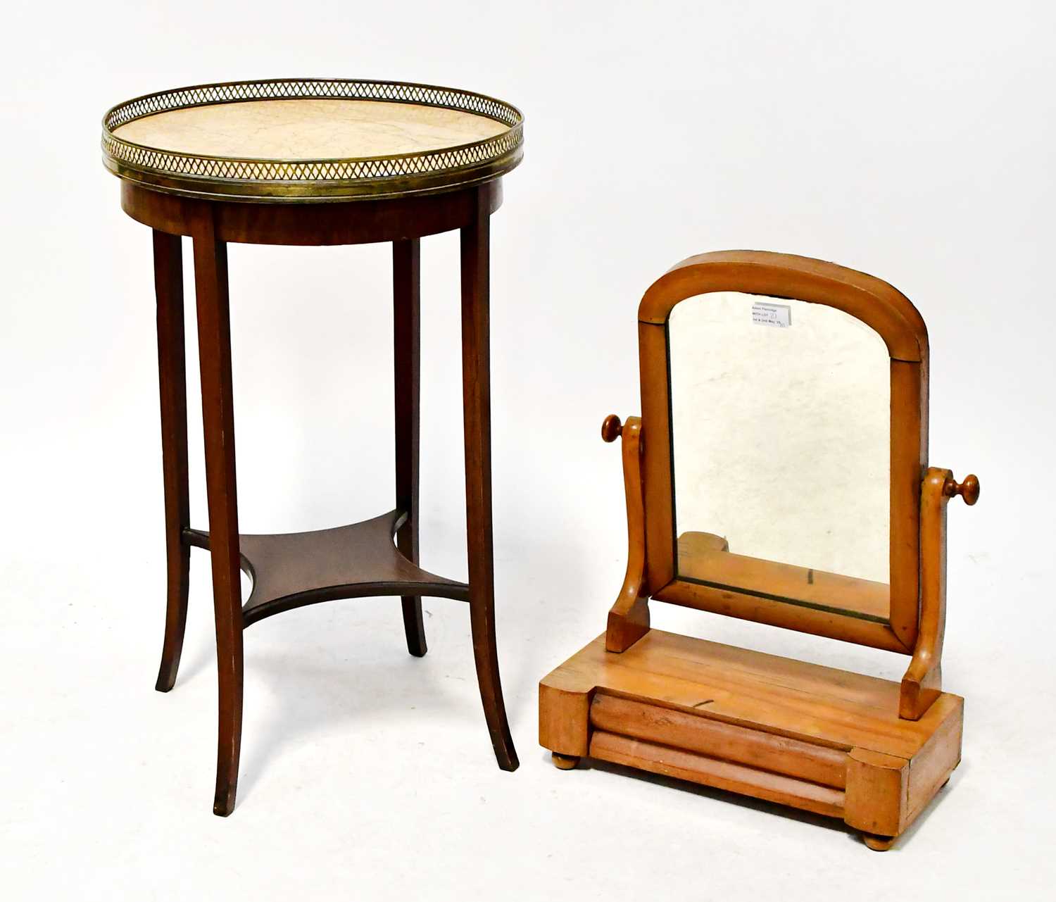 Lot 21 - A small marble-topped mahogany occasional...