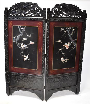 Lot 274 - An early 20th century Japanese two-leaf...