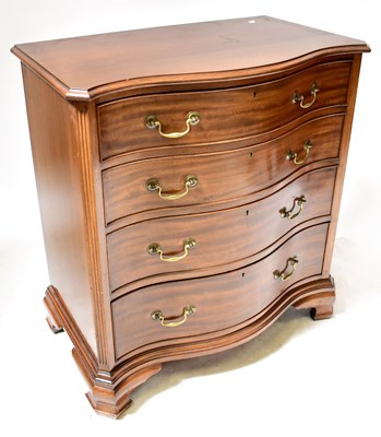 Lot 123 - A reproduction mahogany serpentine-fronted...