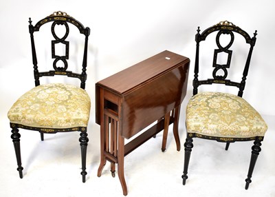 Lot 45 - A pair of 19th century French black lacquered...
