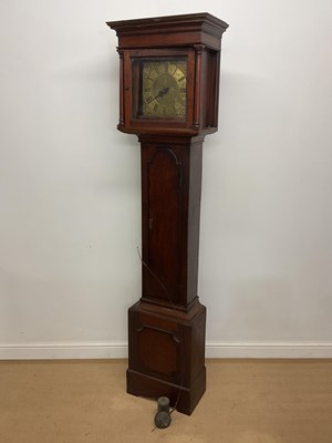 Lot 477 - H BAKER, MALLING; an oak longcase clock with...