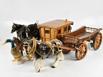 Lot 197 - BESWICK; a model of an elephant, horse, a...