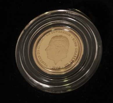 Lot 439 - A Charles III 1/8 sovereign, 2024, proof,...