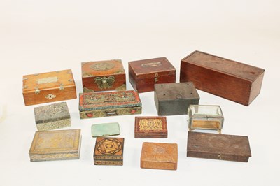 Lot 1076 - A group of antique boxes, including an...