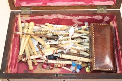 Lot 1078 - A collection of bone bodkins, some with names...