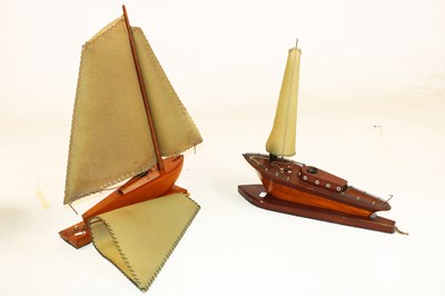 Lot 1240 - Two vintage table lamps modelled as boats,...