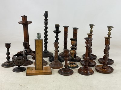 Lot 1036 - A large collection of turned wooden...