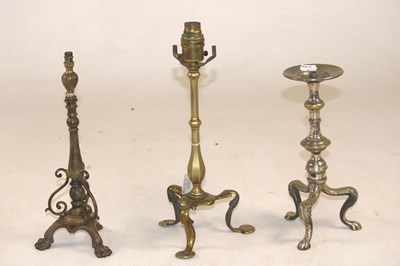 Lot 1236 - Three Art Nouveau table lamps including a...