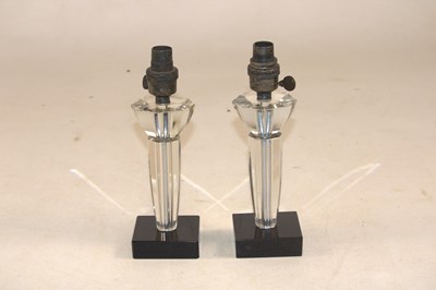 Lot 1204 - A pair of original Art Deco clear and black...