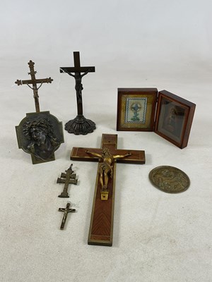 Lot 1026 - A group of religious items, including a...