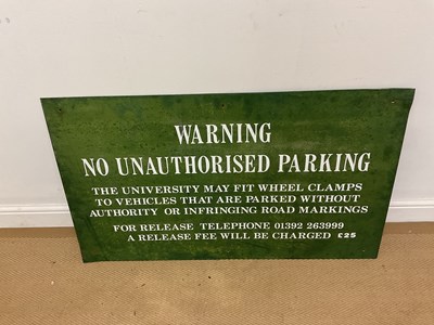 Lot 40 - A modern metal no parking sign, 62 x 107cm