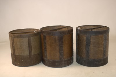 Lot 1049 - A pair of grain measures, height 34cm, and a...