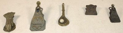 Lot 1073 - A group of five letter/stationery clips,...