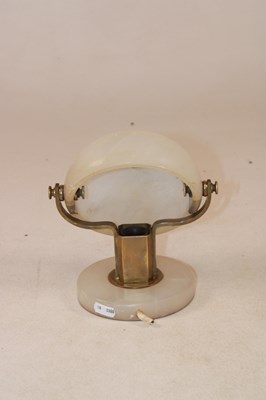 Lot 1246 - An original Art Deco alabaster and brass table...
