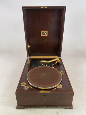 Lot 53 - HIS MASTER'S VOICE (HMV); a mahogany...