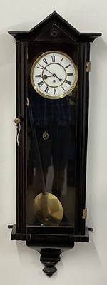 Lot 650 - A late 19th century Vienna ebonised regulator...