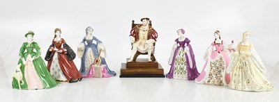 Lot 116 - WEDGWOOD; seven figures comprising 'Henry VIII'...