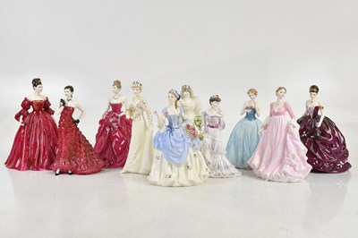 Lot 125 - COALPORT; ten ceramic figures comprising...