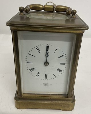 Lot 469 - A 19th century brass cased carriage clock,...
