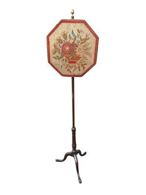 Lot 2183 - A 19th century tapestry pole screen, on tripod...