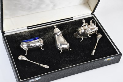 Lot 1532 - ADIE BROTHERS; a hallmarked silver three piece...