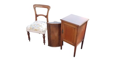 Lot 2130 - An Edwardian inlaid mahogany bedside cupboard,...