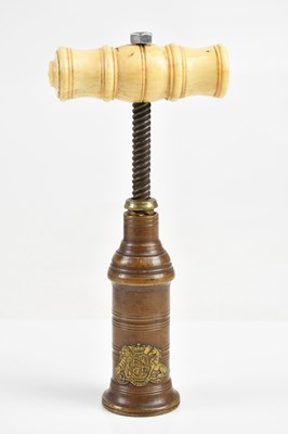 Lot 1362 - A Victorian Thomason type corkscrew, with bone...