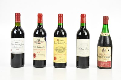 Lot 391 - RED WINE; five bottles of mixed red wine...