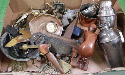 Lot 134 - A quantity of metalware including two cocktail...