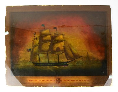 Lot 344 - An early 20th century reverse painting on...
