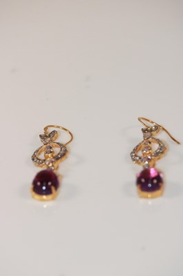 Lot 386 - A pair of silver, silver gilt, diamond, purple...
