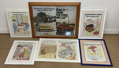 Lot 296 - Eight 1970s advertising posters for insurance,...