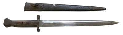 Lot 373 - A World War II bayonet with scabbard, the...