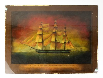 Lot 345 - An early 20th century reverse painting on...