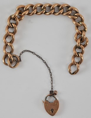 Lot 1307 - A 9ct yellow gold chunky Cuban link bracelet,...