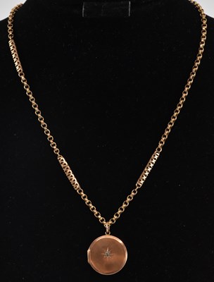 Lot 1220 - A 9ct yellow gold belcher link necklace,...