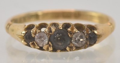 Lot 1178 - An 18ct yellow gold diamond and white stone...