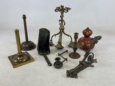 Lot 1248 - An Edwardian gilt metal electrolier, a double...
