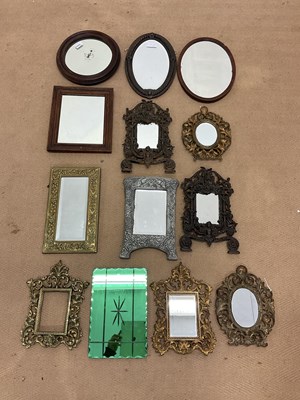 Lot 1256 - A collection of small mirrors, some with...