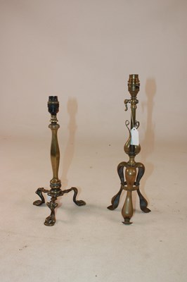 Lot 1227 - An Arts and Crafts brass lamp, height 41cm,...