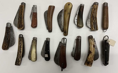 Lot 1023 - A group of horn, wooden, and antler handled...