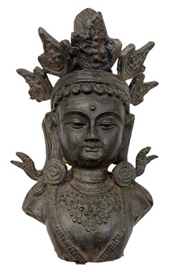 Lot 628 - A 19th century bronze portrait bust, possibly...