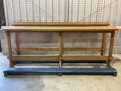 Lot 519 - A pair of 20th century oak church kneelers...