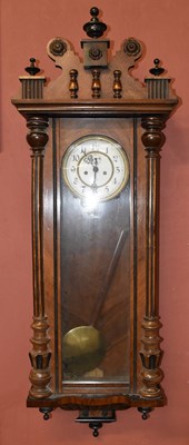 Lot 1504 - A 19th century rosewood and stained beech Vienna wall clock