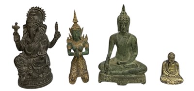 Lot 630 - An Indian bronze figure of Ganesh, height 18cm,...