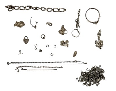 Lot 1128 - A quantity of assorted scrap white metal and...