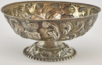 Lot 1085 - An Indian white metal footed pedestal bonbon...